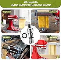 Vista 4 de Acoplador de eje de corte para pasta compatible con batidora de pie Kitchen-Aid – Para rodillo de pasta serie KSMP y cortador de reparación