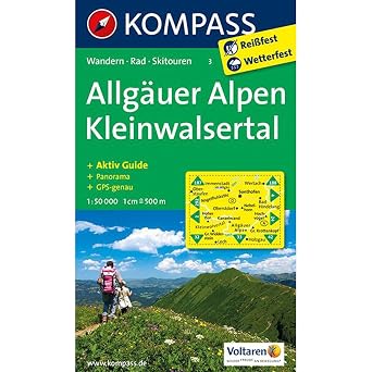 Allg uer Alpen - Kleinwalsertal Wanderkarte mit Aktiv Guide, Panorama, Radrouten und Skitouren. GPS-genau. 150000 KOMPASS Wanderkarte, Band 3