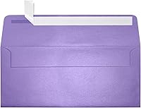 Vista 6 de LUXPaper Sobres comerciales #10 Despegar y prensar 4 1/8 pulgadas x 9 1/2 pulgadas aguamarina metálica Texto de 80 libras 50