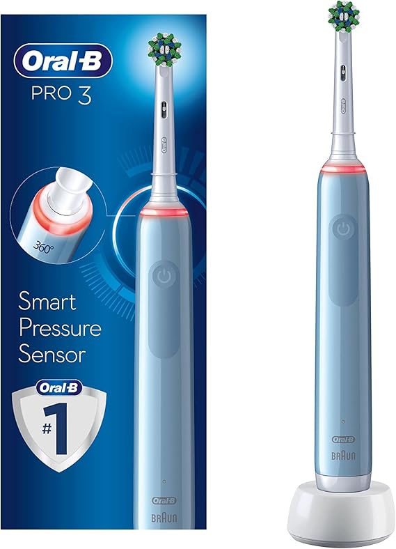 OralB Pro 3 Electric Toothbrush with Smart Pressure Sensor, 1 Cross