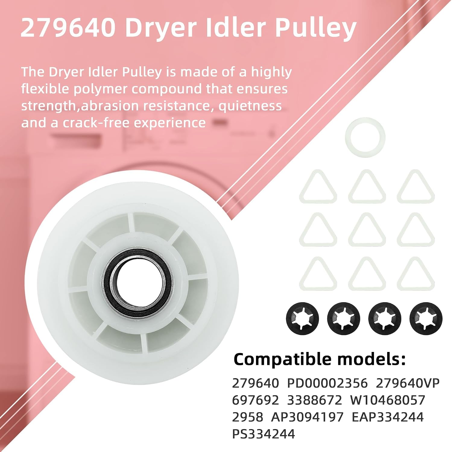 MEDC215EW1 MED5500FW1 MED5630HC1 MED5630HW1 MED6230HW1 MED6230HW2 MED7230HW1 GGW9250PW1 GGW9250PW3 Dryer Repair Kit for Maytag Whirlpool Dryer Machine, Includes 4392067,WPW10314173,W10837240