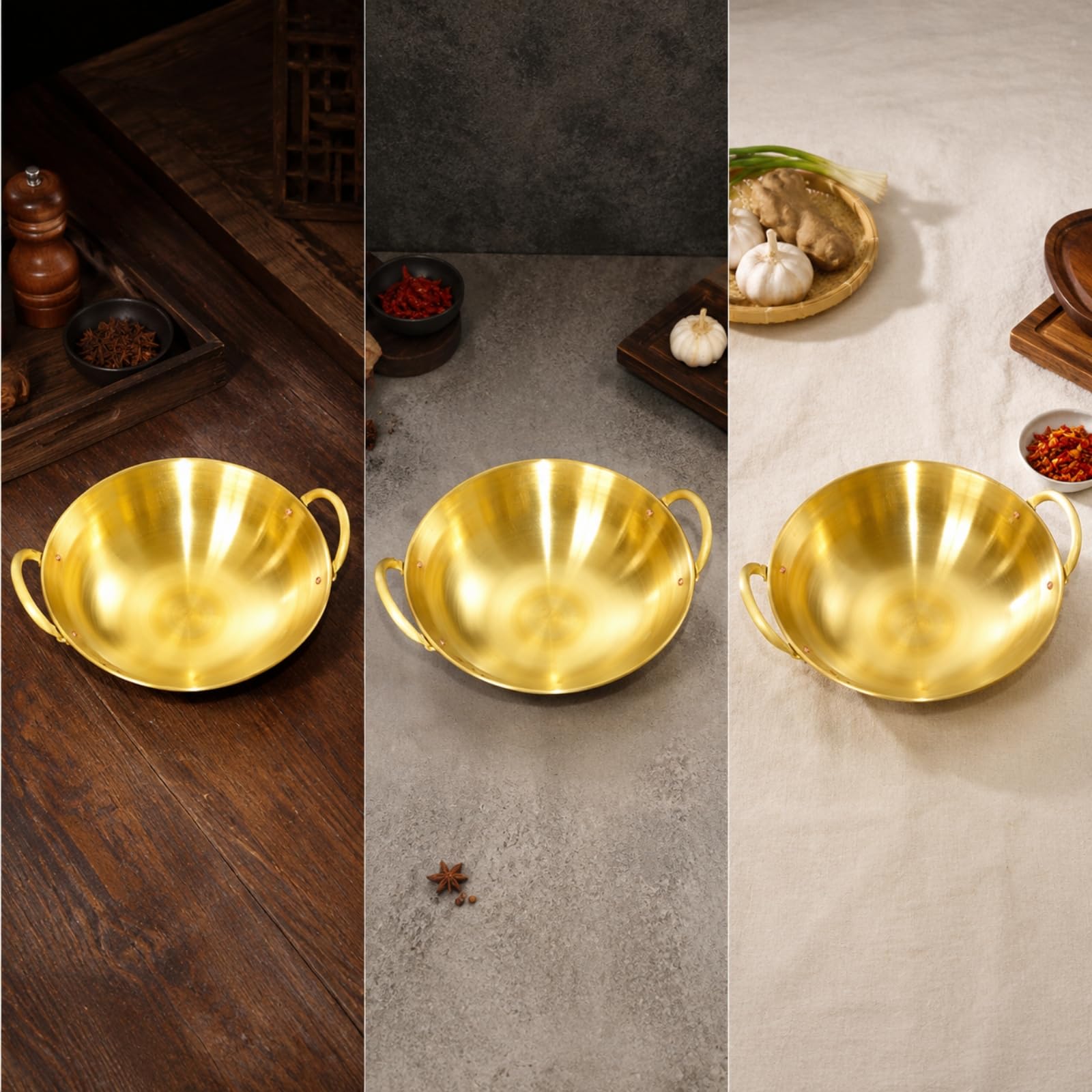 Pot à Fondue Chinoise Base En Cuivre Antiadhésif Casserole Antiadhésive à Poignées Épais Ustensile Cuisson pr Familles, 26CM