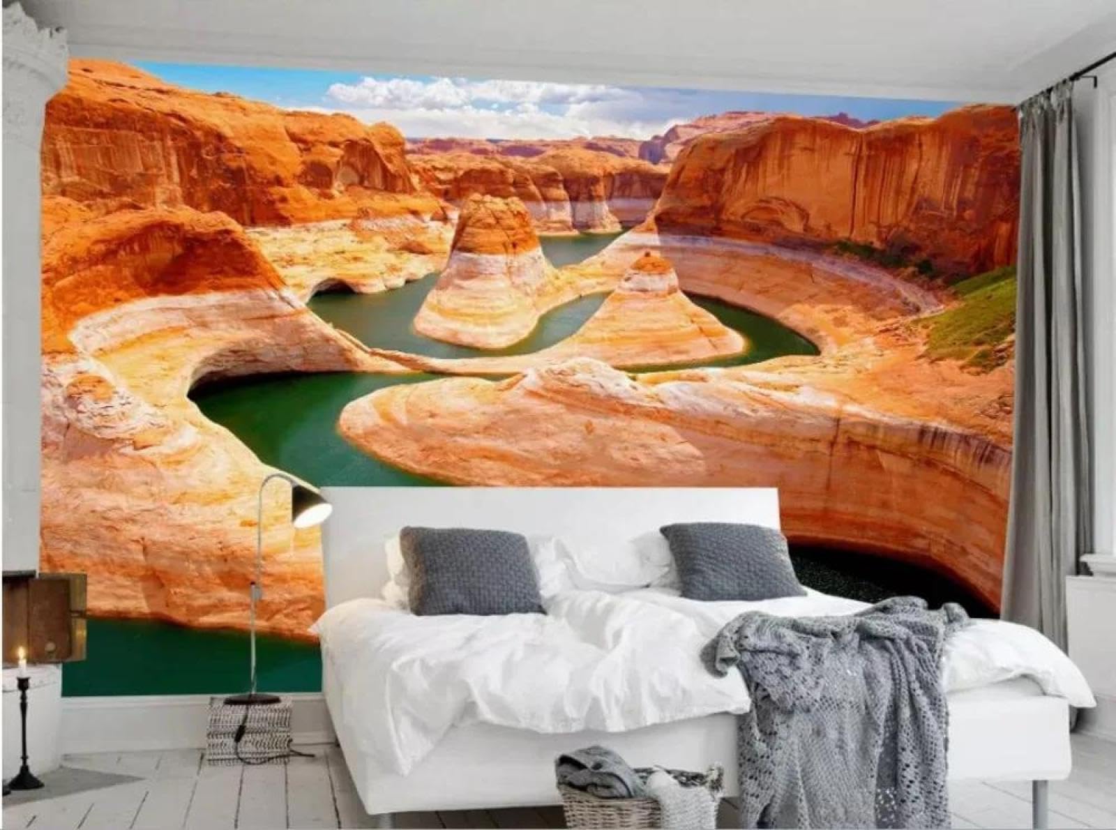 Papier peint 3d paysage fluvial pour agrandir une chambre ou un salon