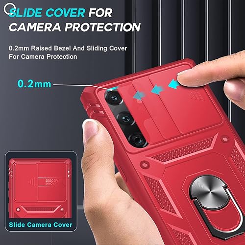 Miniatura 2 de LeYi Funda de metal compatible con Samsung S22 Ultra con funda deslizante para cámara para mujeres, hombres y adolescentes, grado militar funda