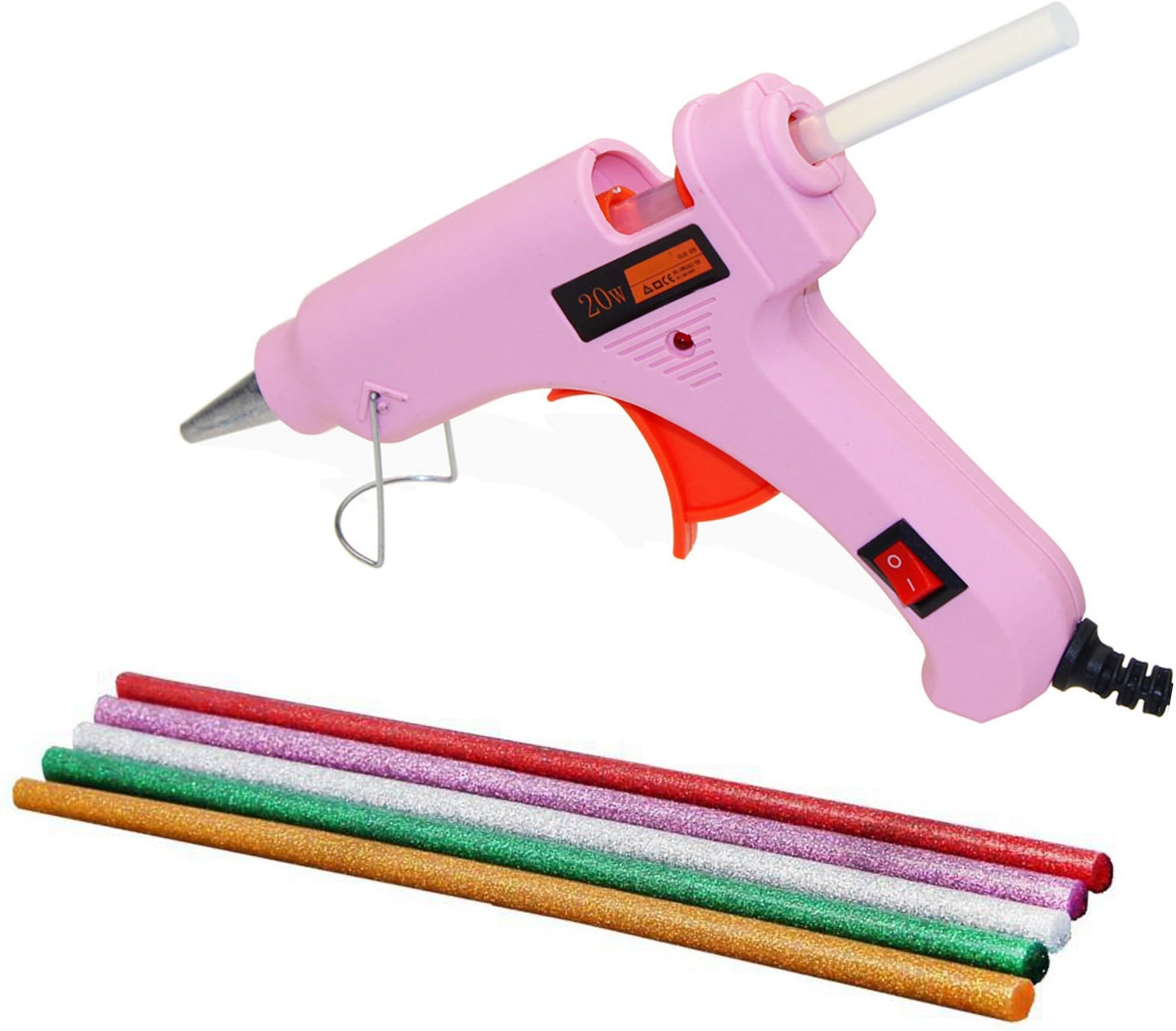 Hot Glue Gun with Glue Sticks | 20W Hot Melt Glue Gun With Anti Drip For Arts And Crafts, DIY Projects |Leak Proof Glue Gun With Strong Gumming Glue Sticks (5 Sticks, Pink)-image-36