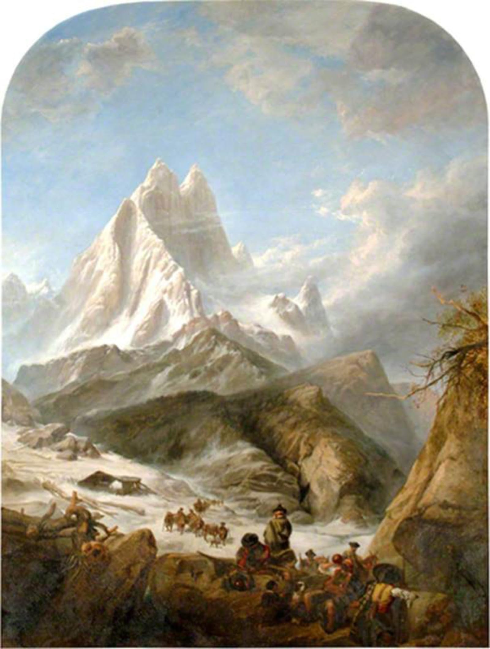 ARTXLXXBN Famous Painting Art Wall Decor Abstract Art Picture View of the Pic Du Midi D'ossau in the Pyrenees with Brigands by Clarkson Stanfield Animal Pictures for Home Decor 60x90cm