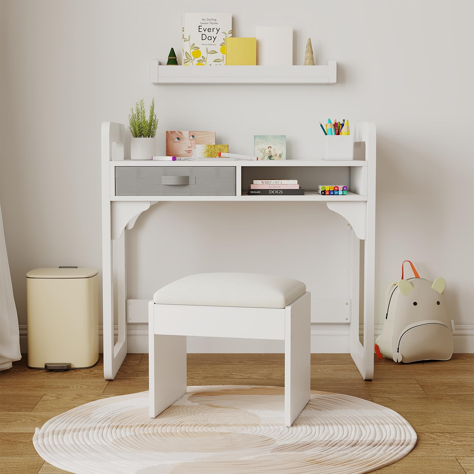 Ensemble Bureau Et Chaise Enfant 3-8 Ans (86x52cm) avec Rangement