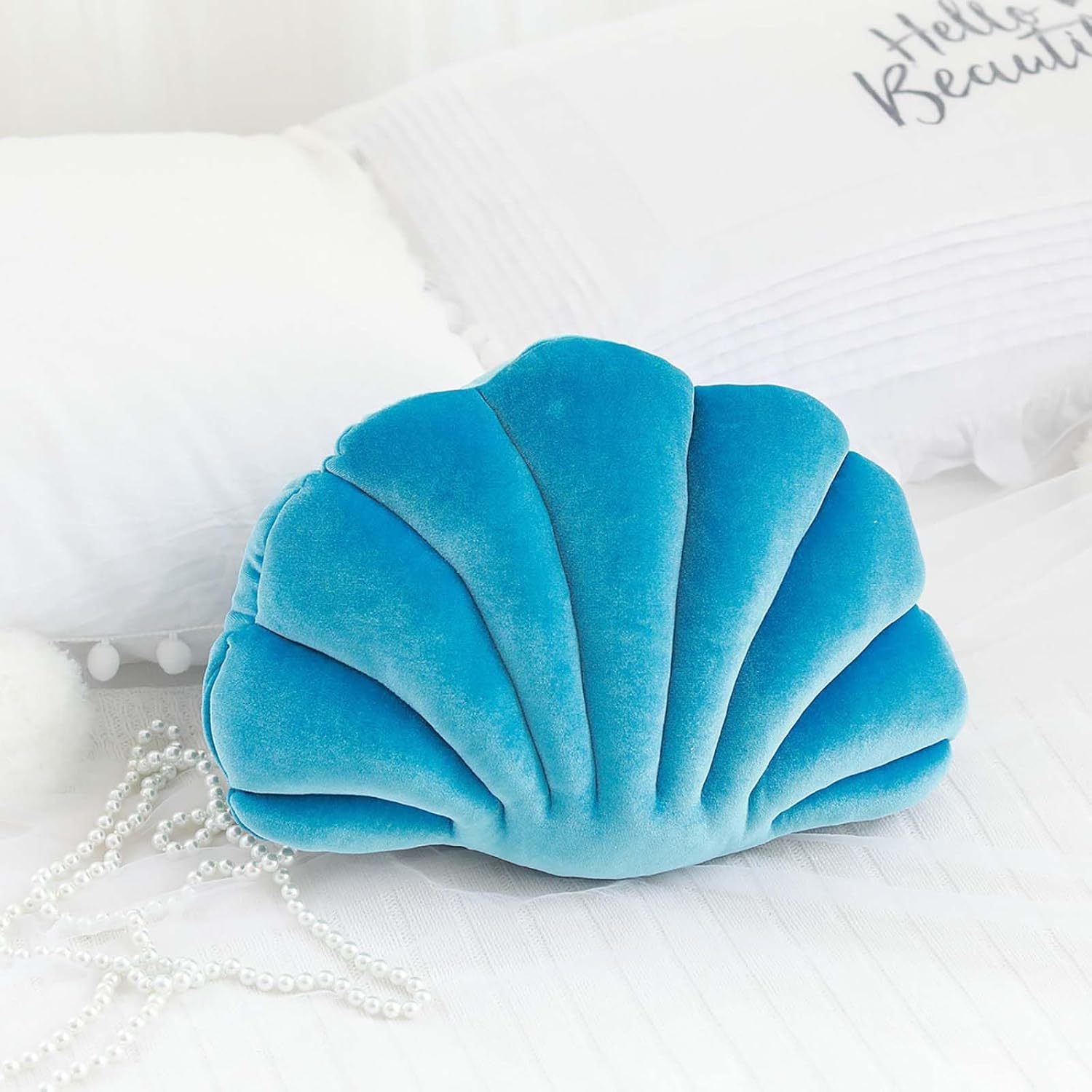 Seashell Throw Pillows Decorative Pillow Shell Shaped Throw Pillows for Couch Living Sofa Room Decor,Blue