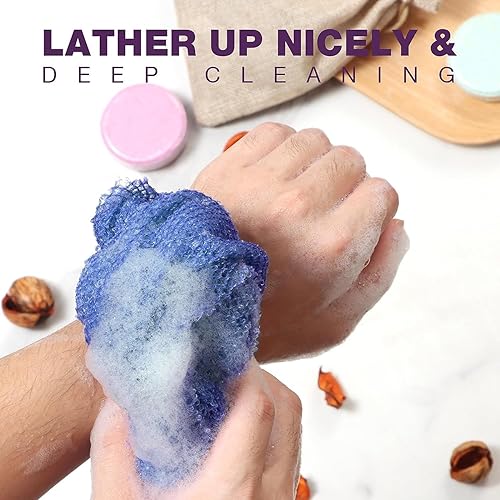 Miniatura 2 de Toalla de ducha exfoliante de 3 piezas, esponja africana, paño de lavado japonés, esponja exfoliante facial, esponja exfoliante corporal para