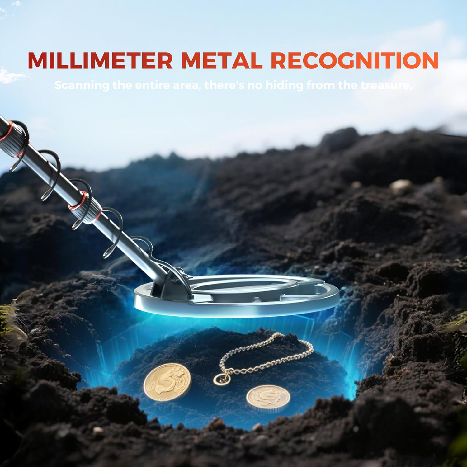 Professional Metal Detector for Adults with Beach Shovel, Headphones, Waterproof Gold Detectors for Treasure Hunt with LCD Display, 5 Mode, Advanced DSP Chip 10" Coil, Under Water Metal Detecting Kit