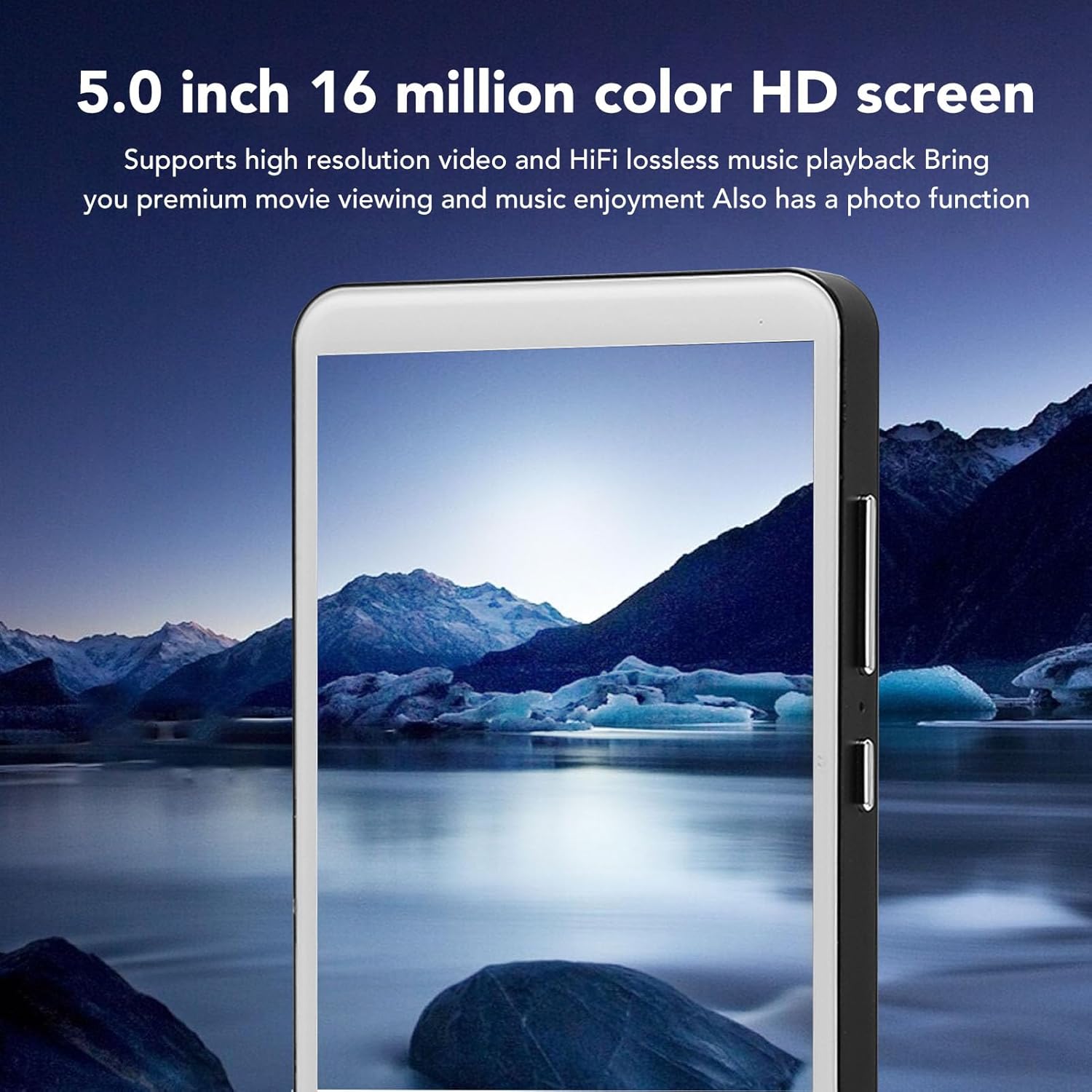 8GB MP4 Player with 5 Inch HD Touch Screen for Android, Portable Streaming MP4 Music Player HiFi Sound MP3 Player with Speaker and Camera,Expandable Up to 128GB (Black) - Image 2