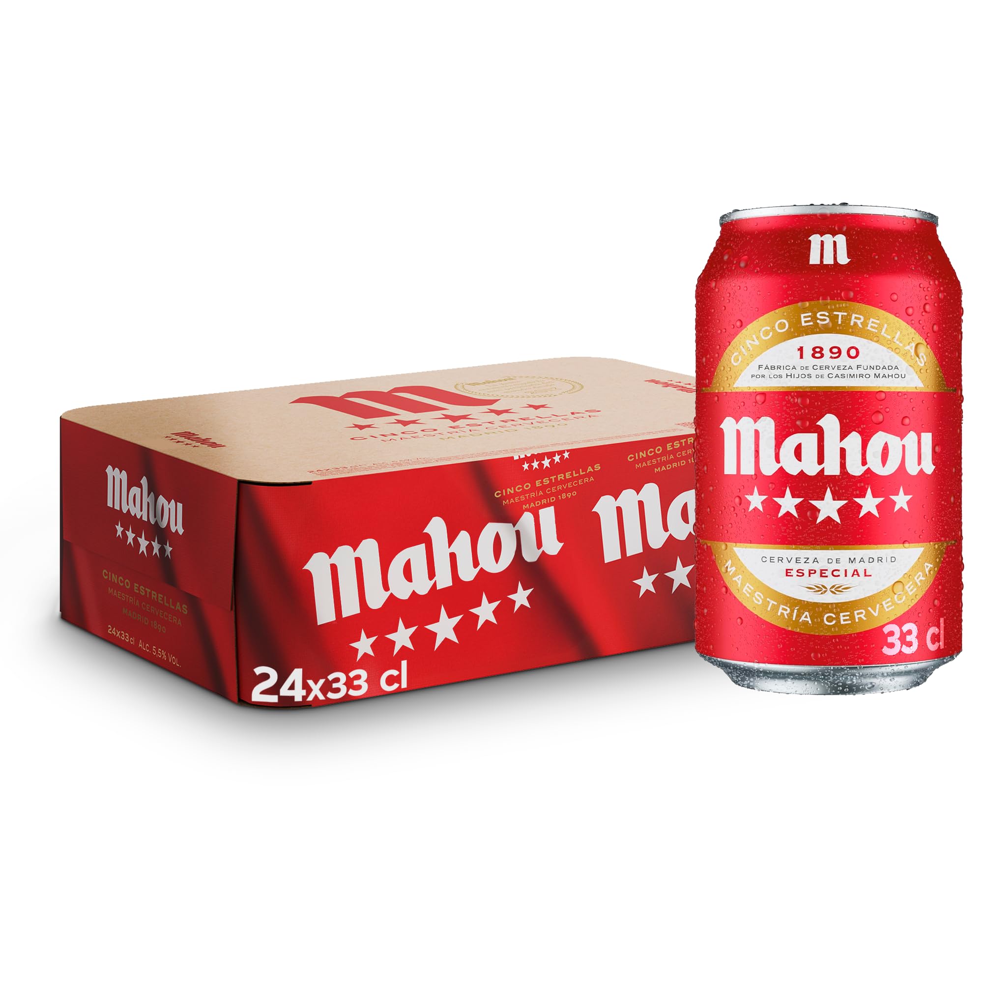 Mahou 5 Estrellas Pack 24 Latas 5,5%
