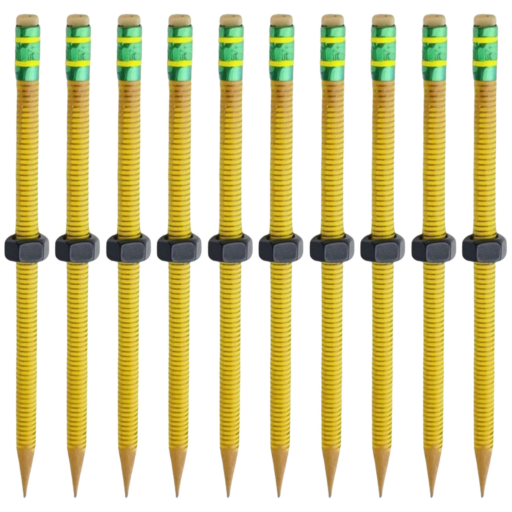Licsaliwe Fidget Pencil 10-Pack, Threaded Pencils for ADHD & Anxiety, Silent Sensory Tool with Sliding Nut for Stress Relief, Classroom, Office & Home Use
