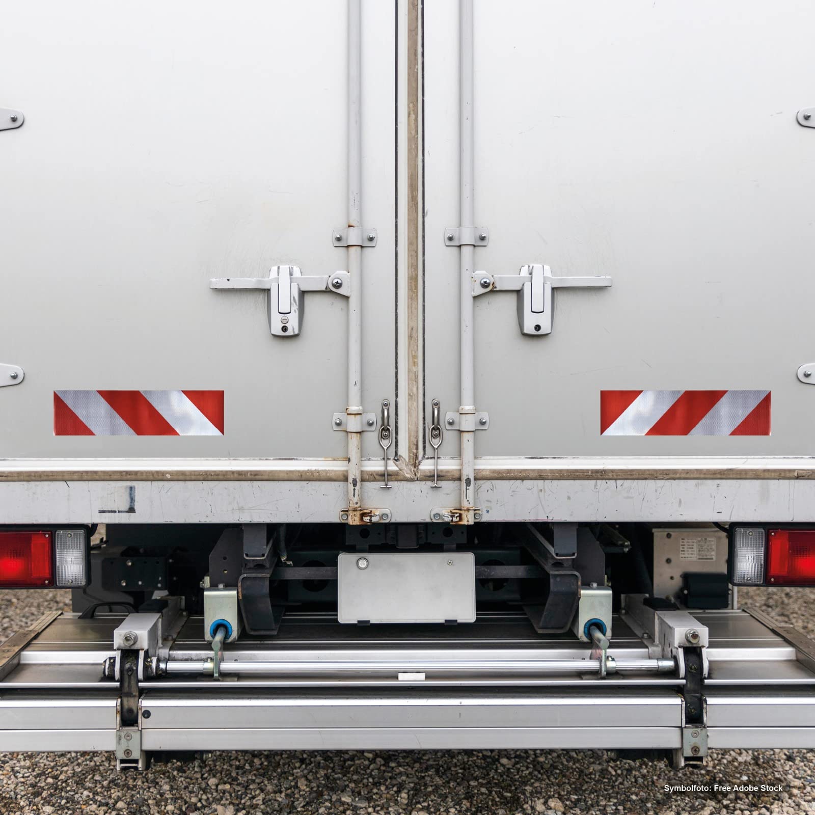 STROBO 8 Stück DIN 30710 KFZ Warnmarkierung 564 x 141 mm als Magnet | Reflektierende Magnetfolie 4x Rechtsweisend 4x Linksweisend | UV-Schutz, Wind- und Wetterfest