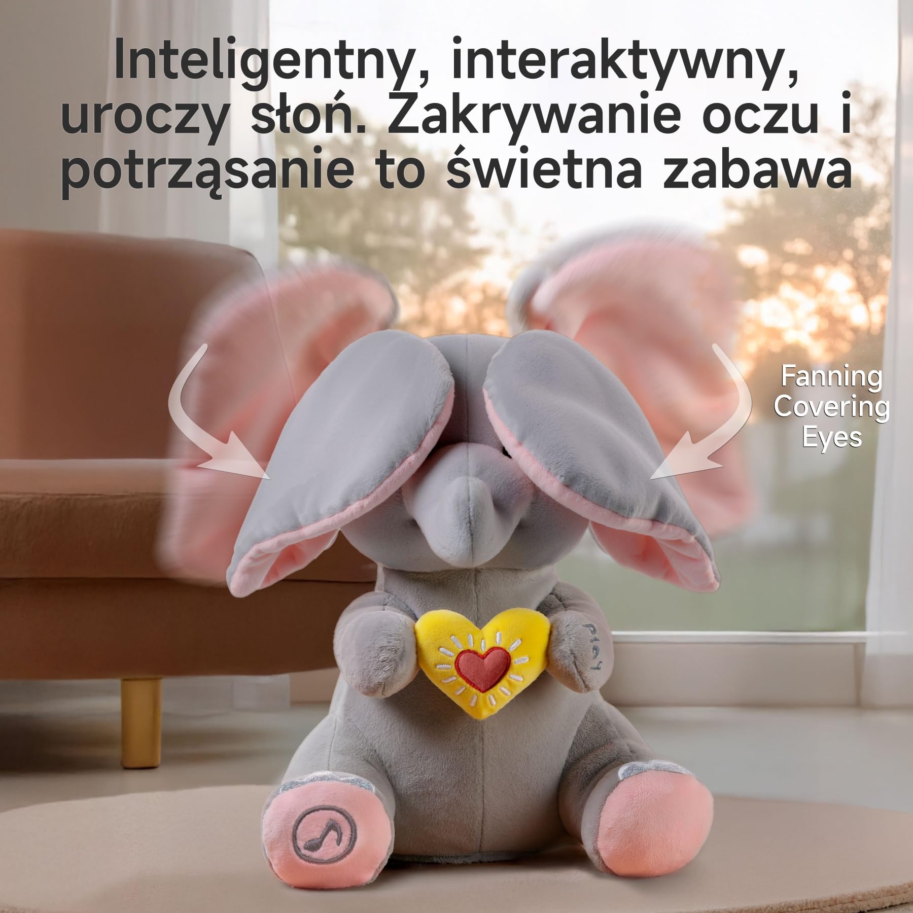 Interaktywny słoń Zabawka Pluszowa, A Kuku Pluszak, Śpiewająca Mówiąca Elektryczna Pluszowy, Prezent dla Dzieci