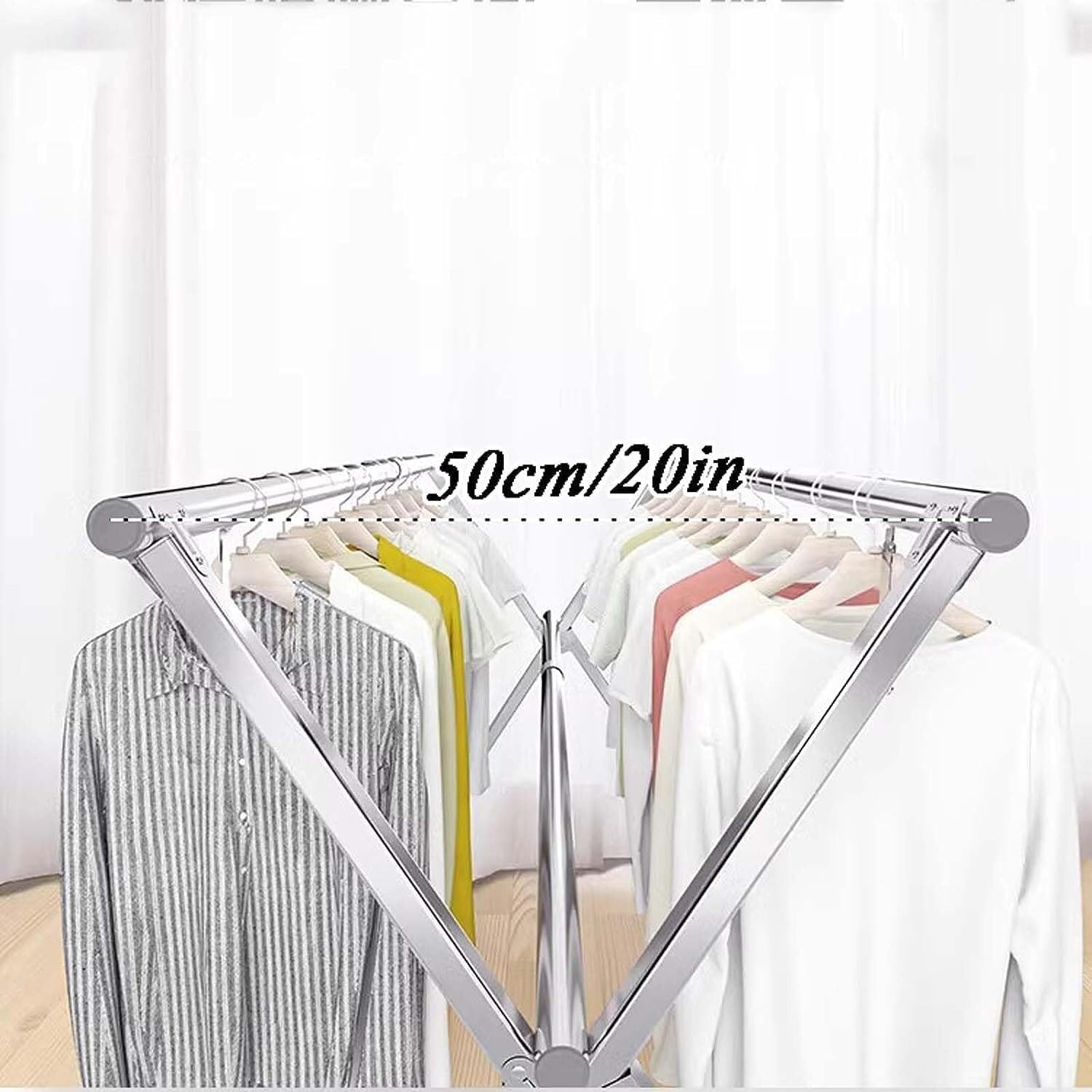 Foldable Space-Saving Clothes Rack Floor-Standing Clothes Rack Tripod Portable Rotating Clothes Rack，Adjustable Stainless Steel Laundry Rack, Foldable Clothes Drying Rack for Indoor & Outdoo