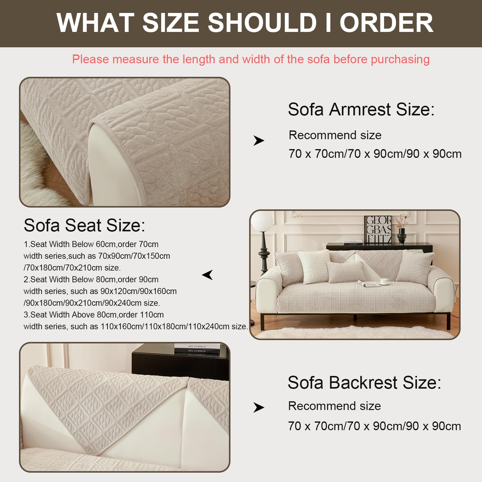 New Milk Velvet Soft Sofa Cover 1 2 3 Seater - Image 4