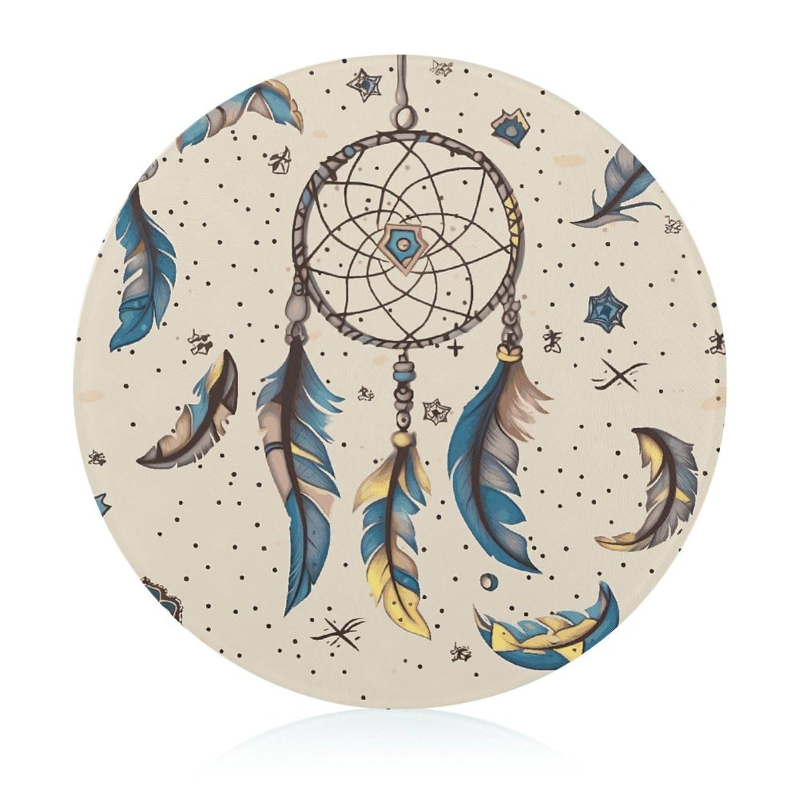 Planche à découper en verre durable attrape-rêves et lune résistante aux rayures pour cuisine
