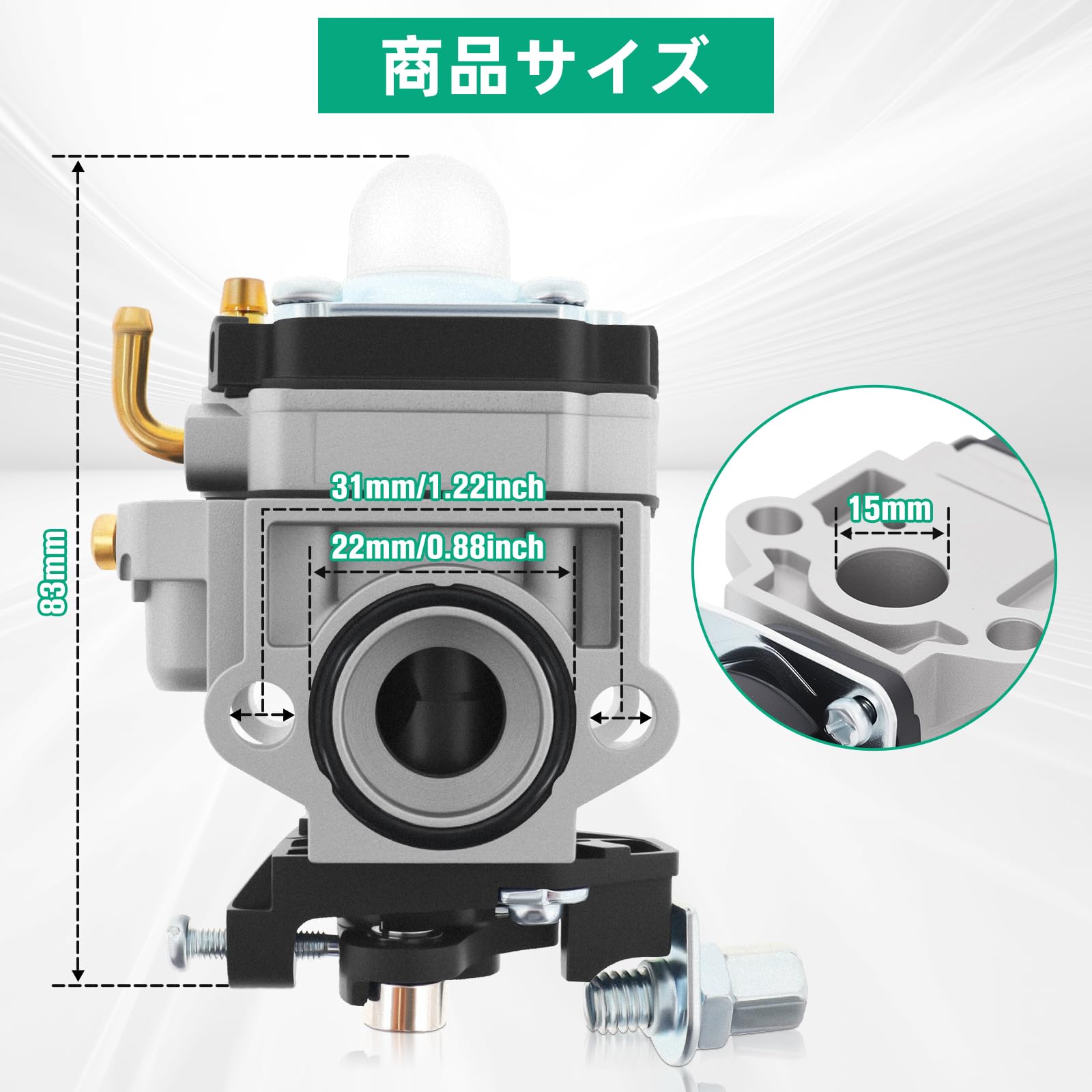 Amazon.co.jp: Ligefoy WYKタイプ キャブレター TU26 TL23 TL26 34 36F