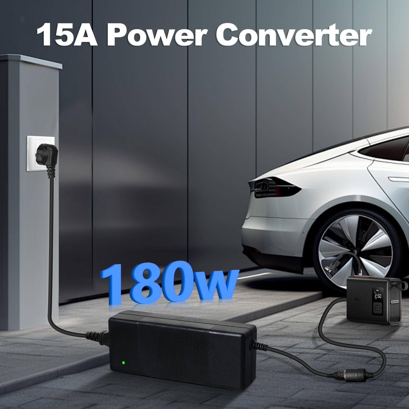 180W 15A AC à DC Adaptateur Converter, 220V 12V Adaptateur Allume Cigare Secteur Transformateur Électriques Prise d'Allume Cigare de Convertisseur pour Voiture Réfrigérateur Aspirateur