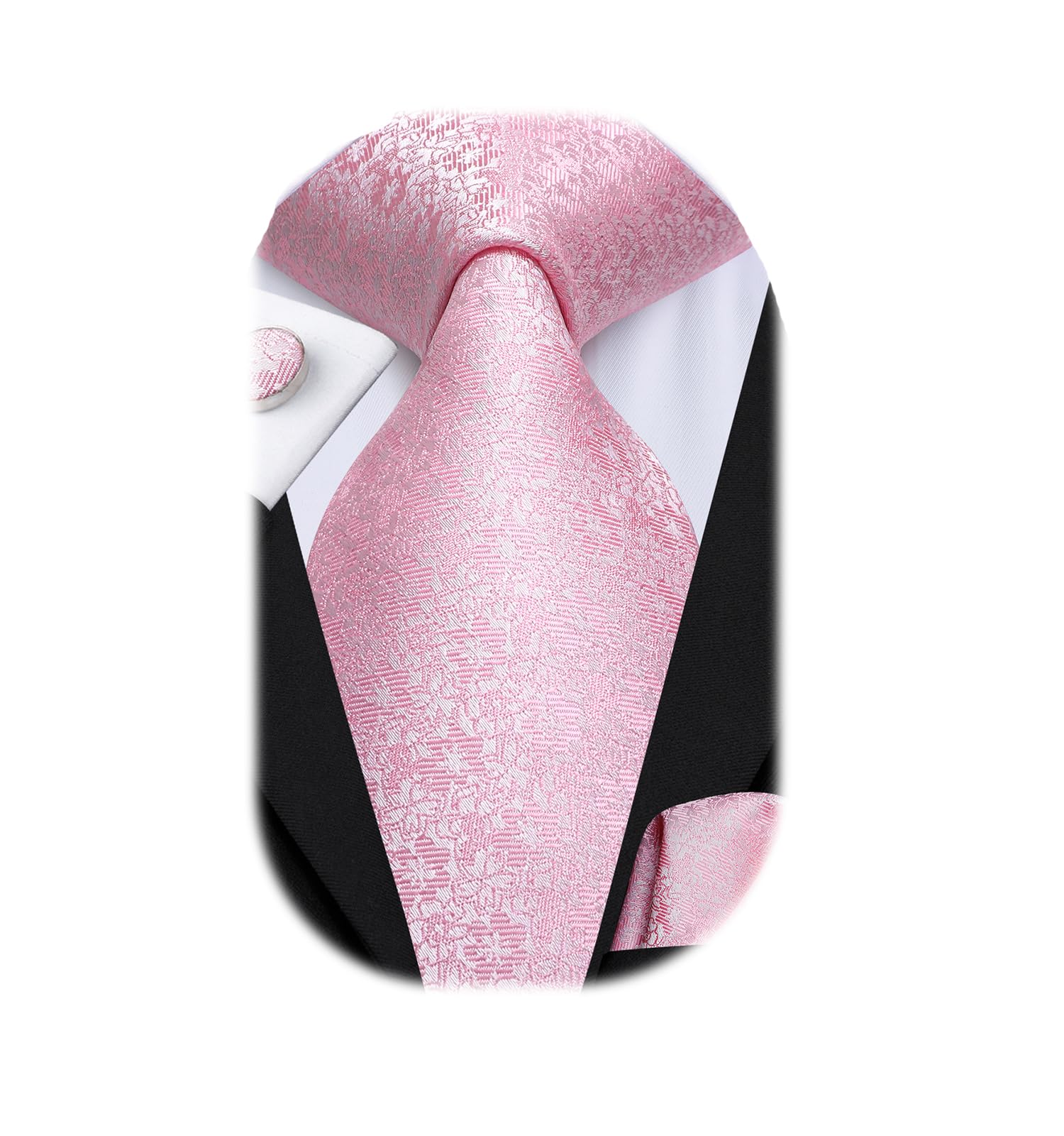 Dubulle Mens Tie Set Solid Paisley Silk Striped Necktie for Men with Cufflinks Tie and Pocket Square