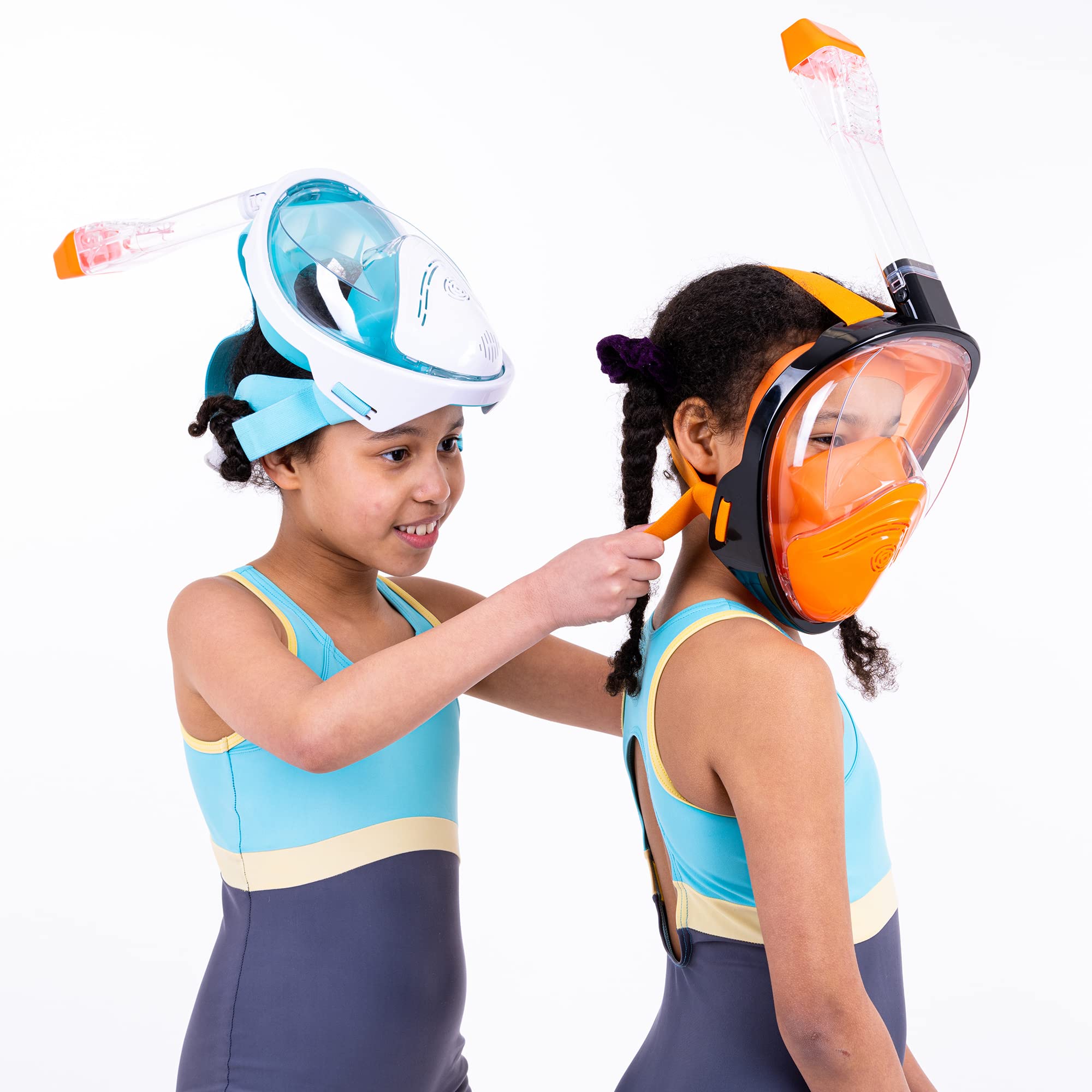 Full face snorkel mask scuba diving set for swimming snorkeling training adults and kids 6-14 Upgraded Version safety underwater breathing - Image 4