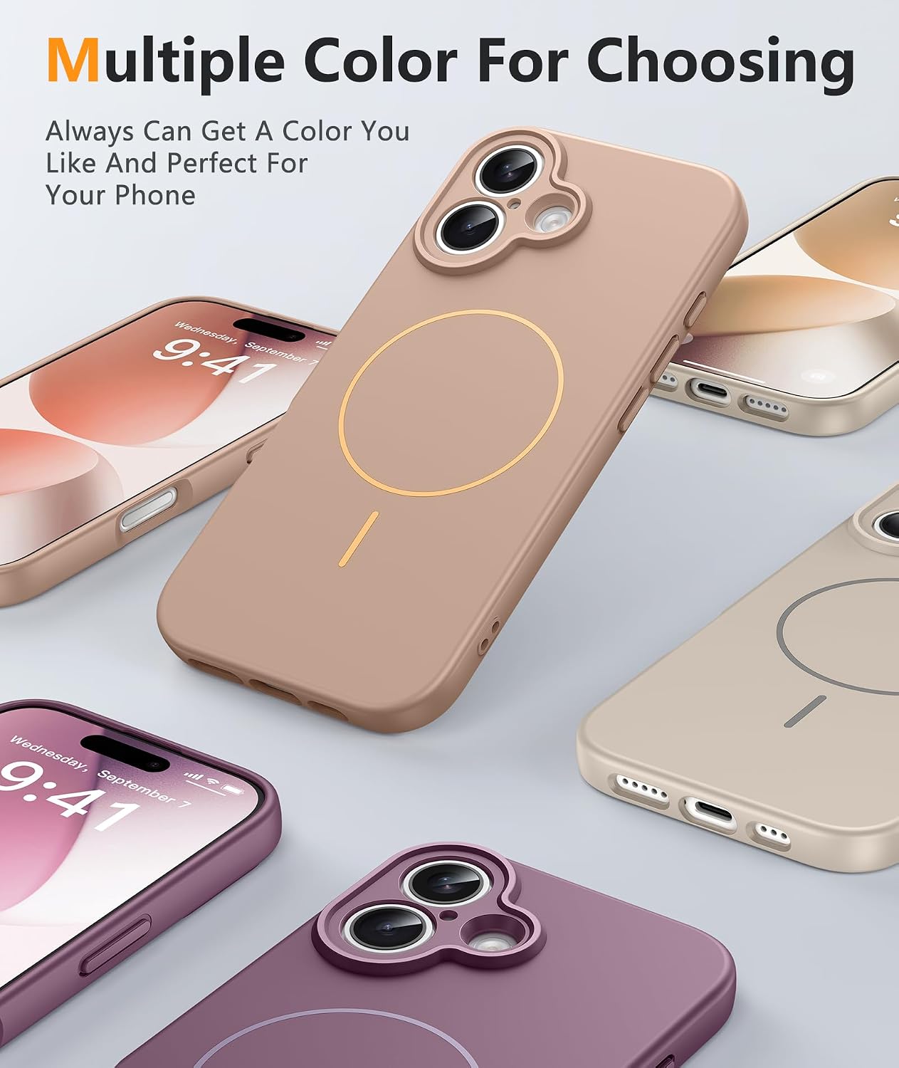 FNTCASE for iPhone 17 Case: [Compatible with Magsafe] Integrated Silicone Phone Cases with [Full Camera Protection] [Screen Protector] Military Grade Shockproof Protective Cover thumbnail