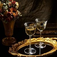 Vista 4 de Juego de 2 copas vintage Crystal Nick & Nora/Wine Coupé - Brillo transparente - Cócteles, vino, whisky, ginebra, copa de cóctel - Vidrio soplado a