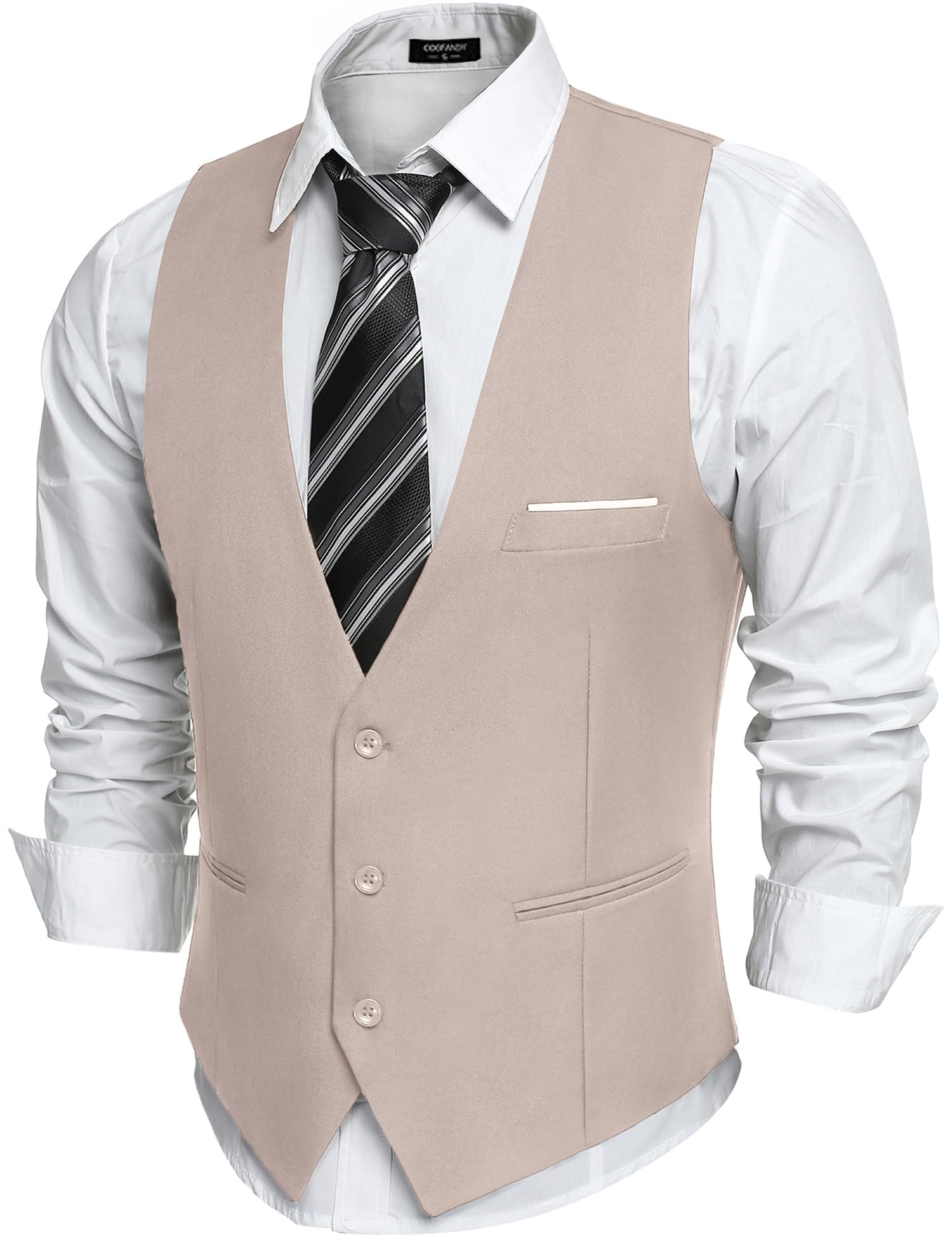 COOFANDY Men's Suit Vest Slim Fit Formal Dress Waistcoat Casual Business  Vests for Suit or Tuxedo