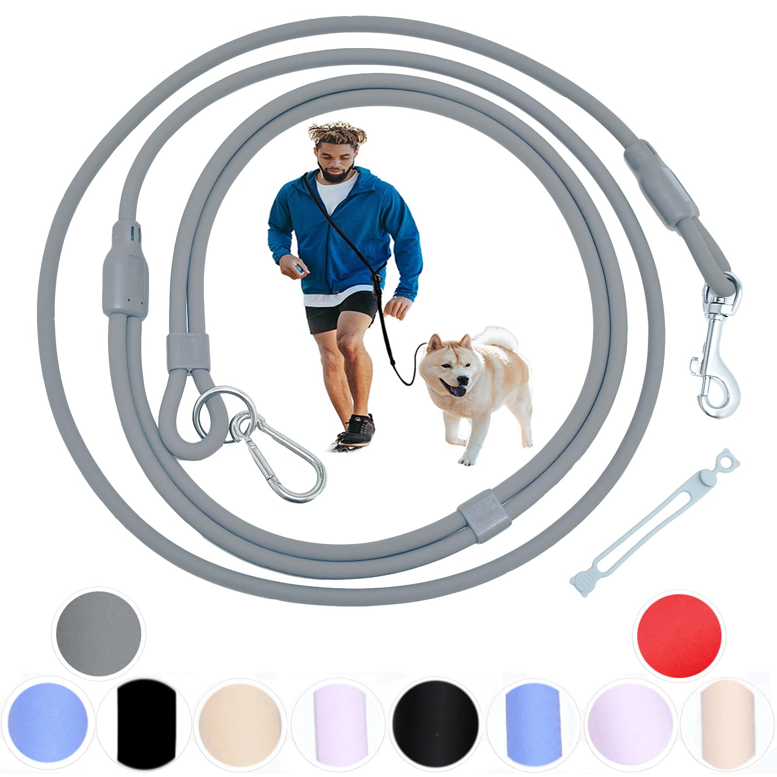 Laisse pour chien main libre ensemble haut de gamme gris pour grand chien