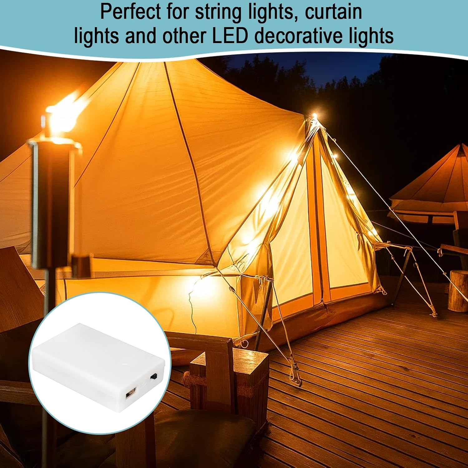 3PCS USB AA Battery Pack for LED Lights – 3AA Battery Holder with Switch and USB Port, 5V Output Portable Battery Box for Plug-in Lights, LED Strip, Curtain