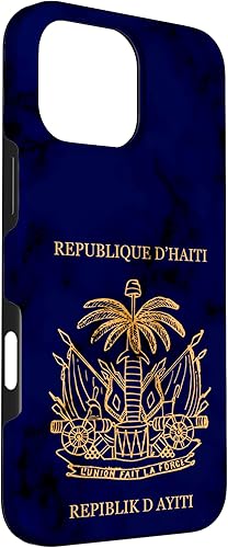 Vista 48 de iPhone 13 Pro Haití, haitiano, pasaporte de Haití, bandera de Haití. Funda