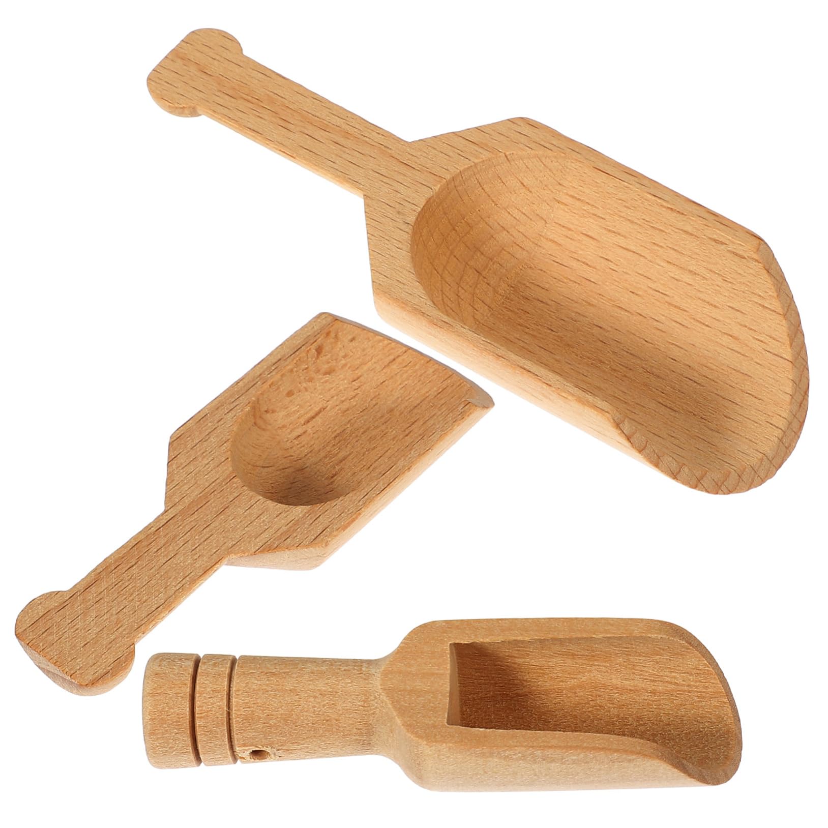 Cabilock 3pcs Wooden Scoops for Bath Salt Tea and Fertilizer Multi Function Wooden Spoons Ergonomic Design for Precise Measurement Easy to Clean and