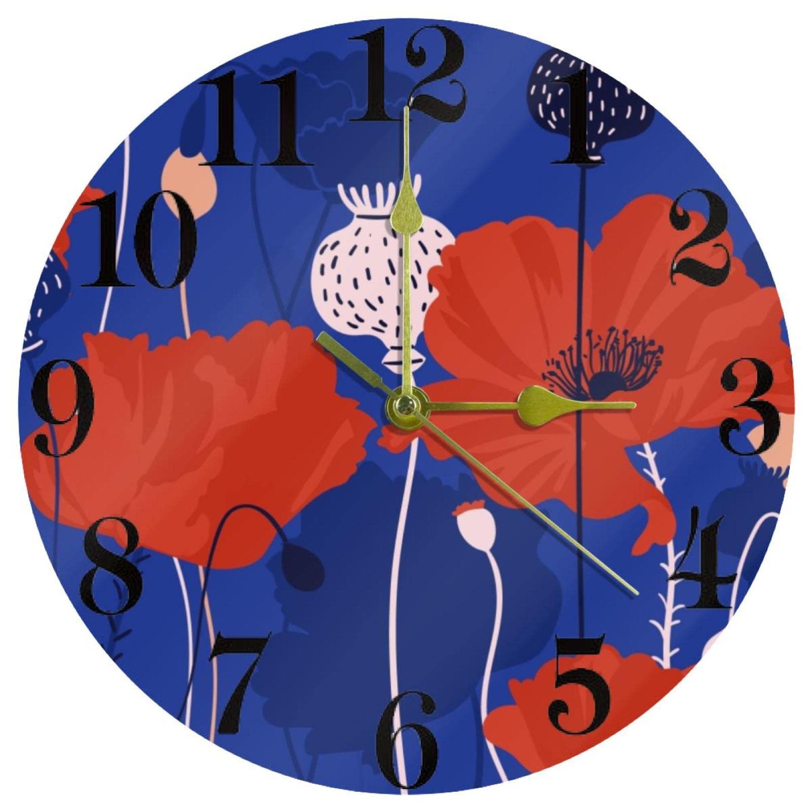 Horloge murale abstraite fleurie pour une cuisine lumineuse ou une salle de classe calme