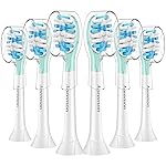 Aoremon Replacement Toothbrush Heads for Philips Sonicare C3 Premium Plaque Control HX9044/65 G3 Gum Care HX9054/65 W3 4100 5100 6100 7500 C1 C2 Flexcare Diamondclean HealthyWhite, 6 Count, White