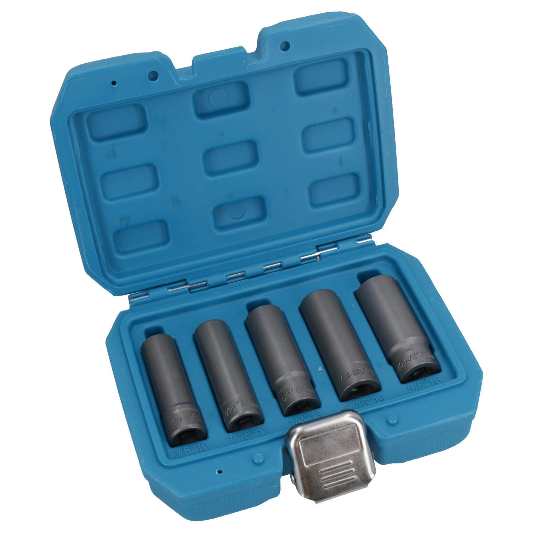 AB Tools 5Pc 3/8In Drive Deep Bolt Extractor Set Damaged Broken Nut Twist Socket Remover from B&Q