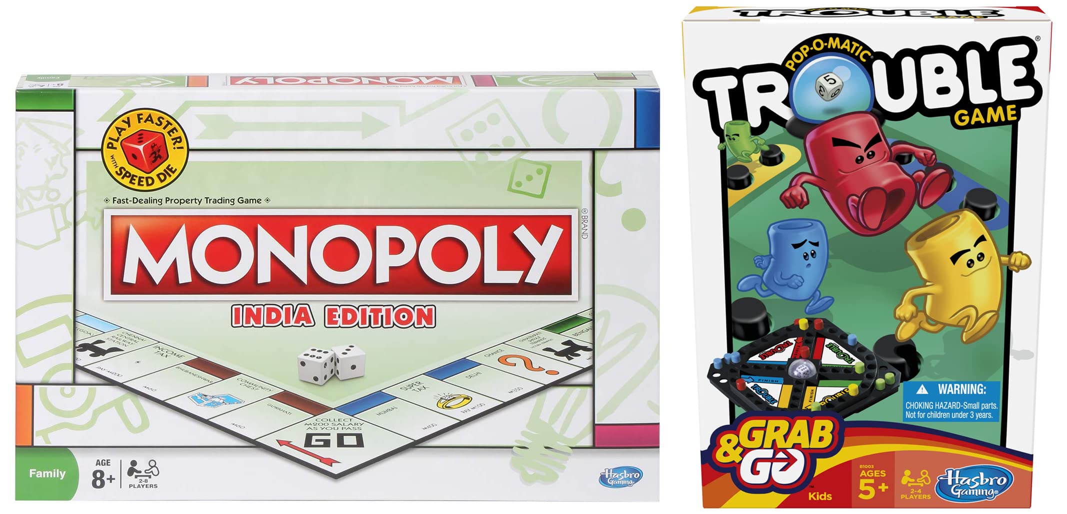 MONOPOLY India Edition Game, Board Game & Puzzles for Families and Friends, Toys for Kids, Boys and Girls Ages 8 and Up, Fantasy Classic Gameplay & Pop-O-Matic Trouble Grab & Go Game (B0BJ5P2TNK) Amazon Price History, Amazon Price Tracker