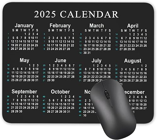 Miniatura 10 de Alfombrilla de mouse con calendario, 2026 con fondo de gota de agua, alfombrilla de mouse de goma natural, alfombrilla de mouse rectangular de