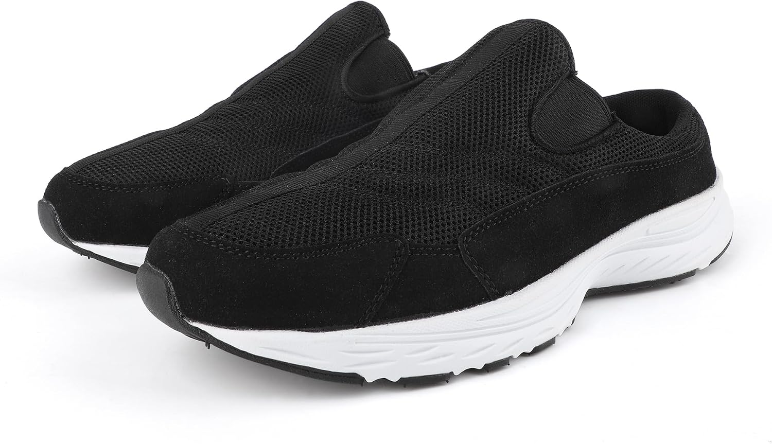 TIESTRA Men's Slip-On Mules With Arch Support| Indoor/Outdoor All Seasons Slippers | Open Back Sneakers & House Shoes | Comfortable Closed-Toe Breathable Walking Casual Loafers