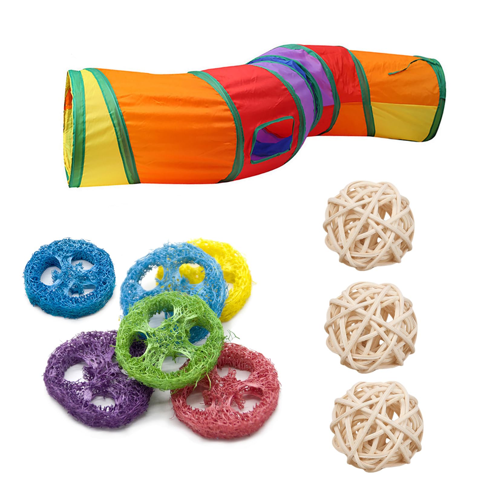 10 Piezas Gato Jugar Túnel Casa Tunel Plegable S-Tunnel Gato Jugar Túnel Casa del Tunel Psicomotricidad Túnel Túnel para Gatos Plegable 2 Vías Túnel Cachorros Conejos Cachorros, Juegos De Interior