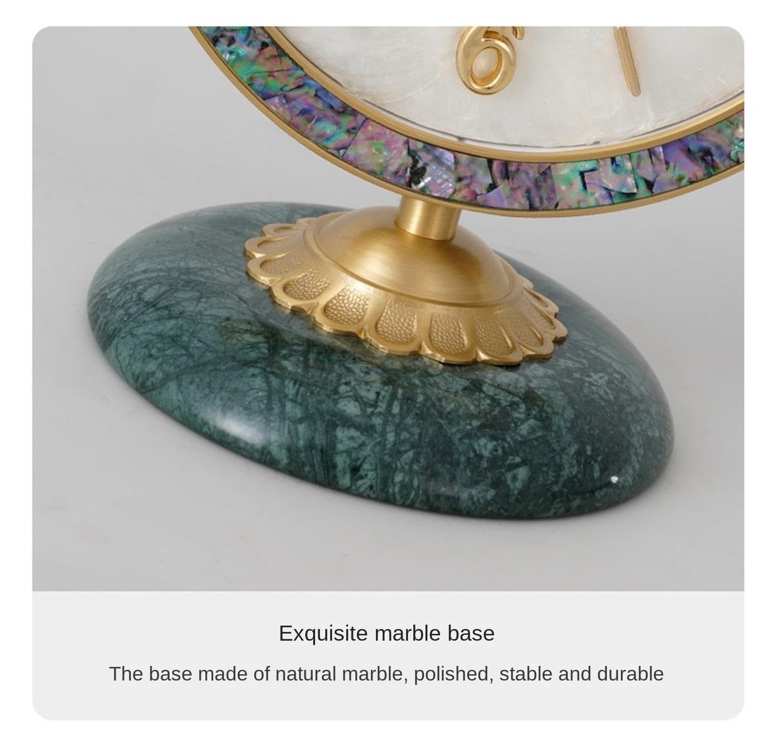Kaminuhr Licht Shell Uhr Messing Hause Desktop Ornamente Wohnzimmer Tischuhr