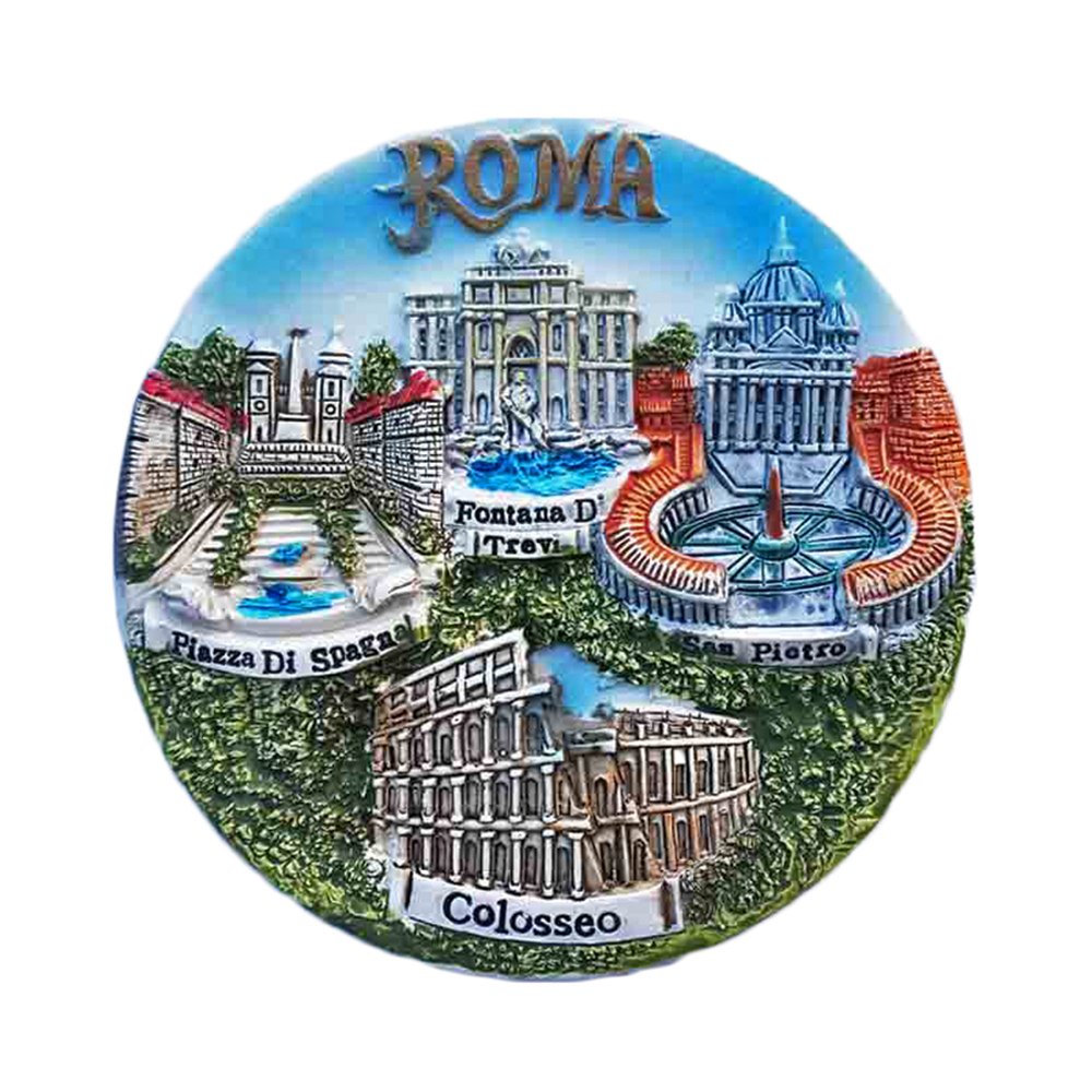 Roma Italy 3D Refrigerator Magnet - Handmade Resin Travel Souvenir, Home & Kitchen Decoration - View #2