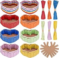 Vista 1 de FREEBLOSS Juego de 8 cestas de estilo corazón, kit de costura introductoria para principiantes, cuenco tejido creativo adecuado para proyectos