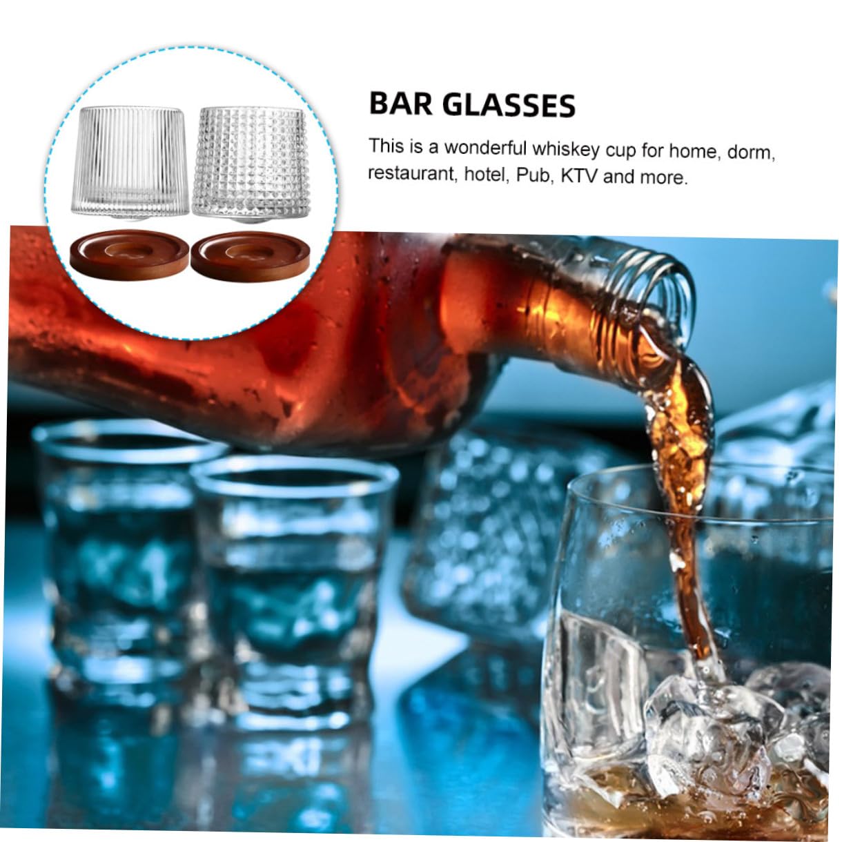 Cabilock 2 Juegos vidrio giratorio vasos de whisky de cristal vaso de cristal anteojos vasos de vidrio vasos tazas copas de cóctel únicas diamante barra de vidrio colocar