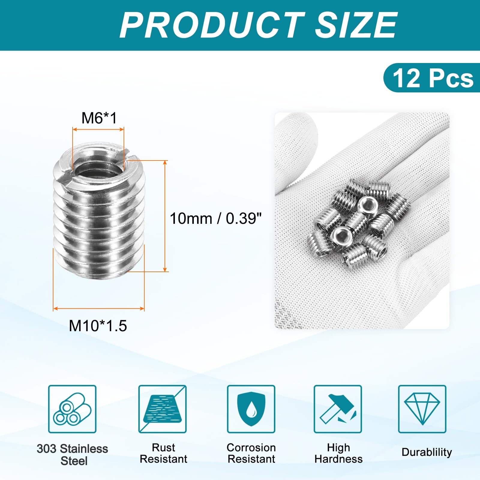 PATIKIL Thread Adapters Sleeve Reducing Nut - Image 2