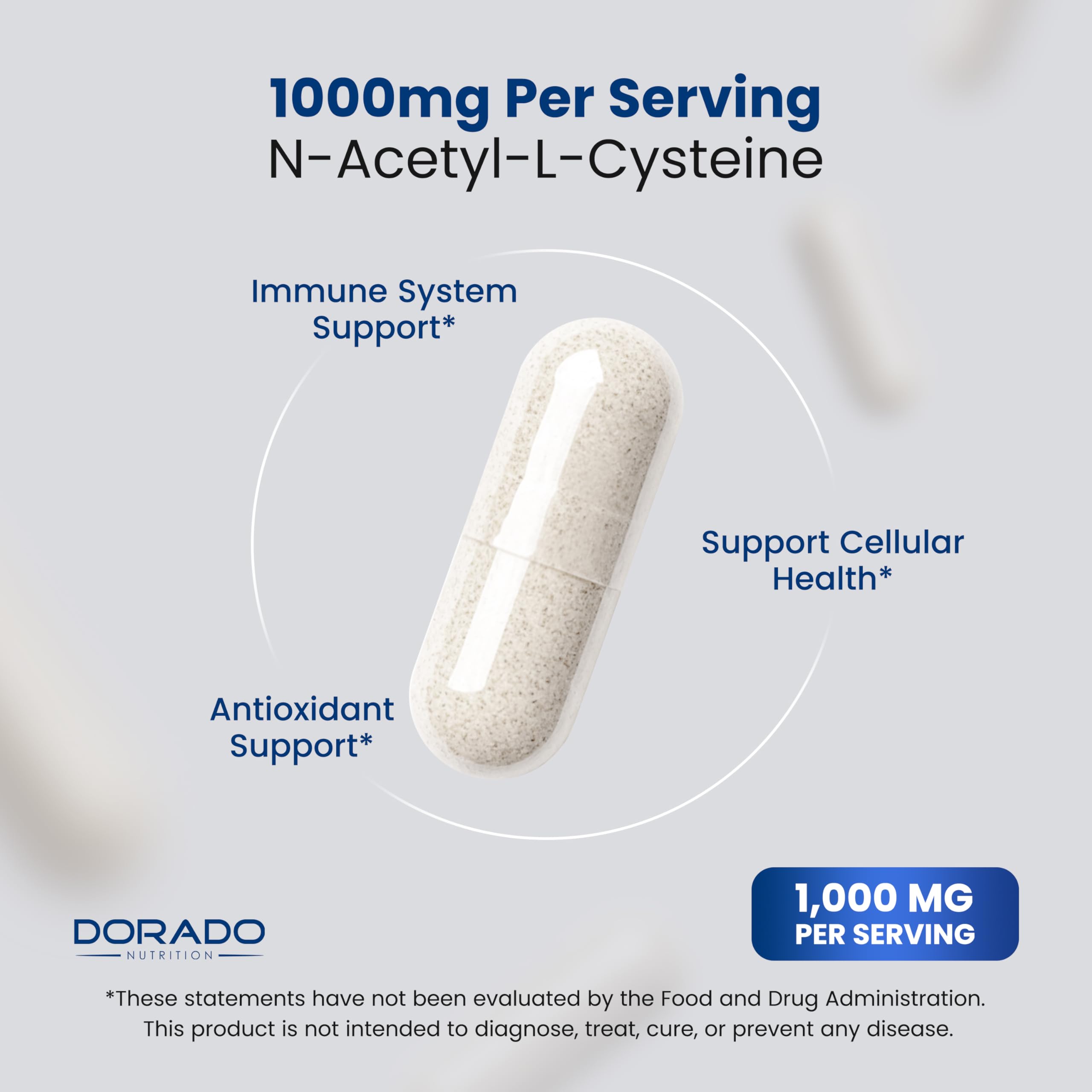 NAC Supplement N-Acetyl Cysteine 1000mg per Serving, 60 Vegan Capsules — Amazon image 4