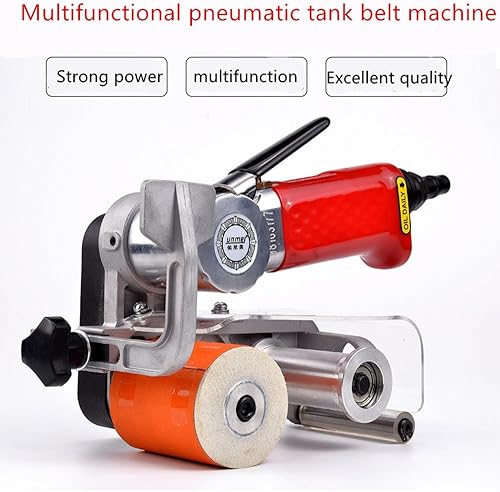 Miniatura 3 de CGOLDENWALL Cinta transportadora neumática, lijadora de banda de 2,372.441 in (malla 150)+20 correas de arena, máquina pulidora de cinta abrasiva,