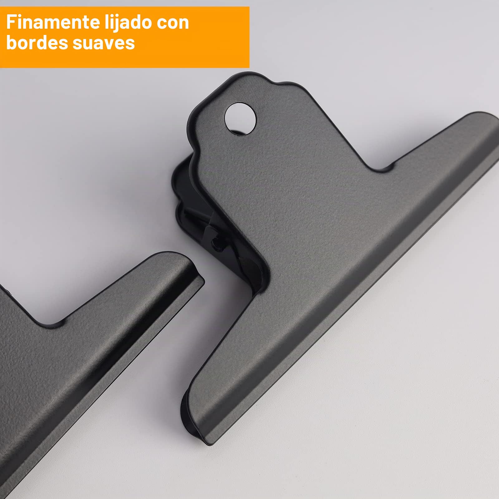 180mm Bulldog Clip, 6 Piezas Grande Bulldog Clip, Negro | Pinza Bulldog Binder Clip, Metal Bisagra Clip para Oficina Escuela Foto Archivos