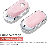 Vista 3 de Compatible con funda para llavero Mercedes con llavero de cuero con cristal, carcasa protectora de 360 grados para llave para Mercedes Benz Clase S