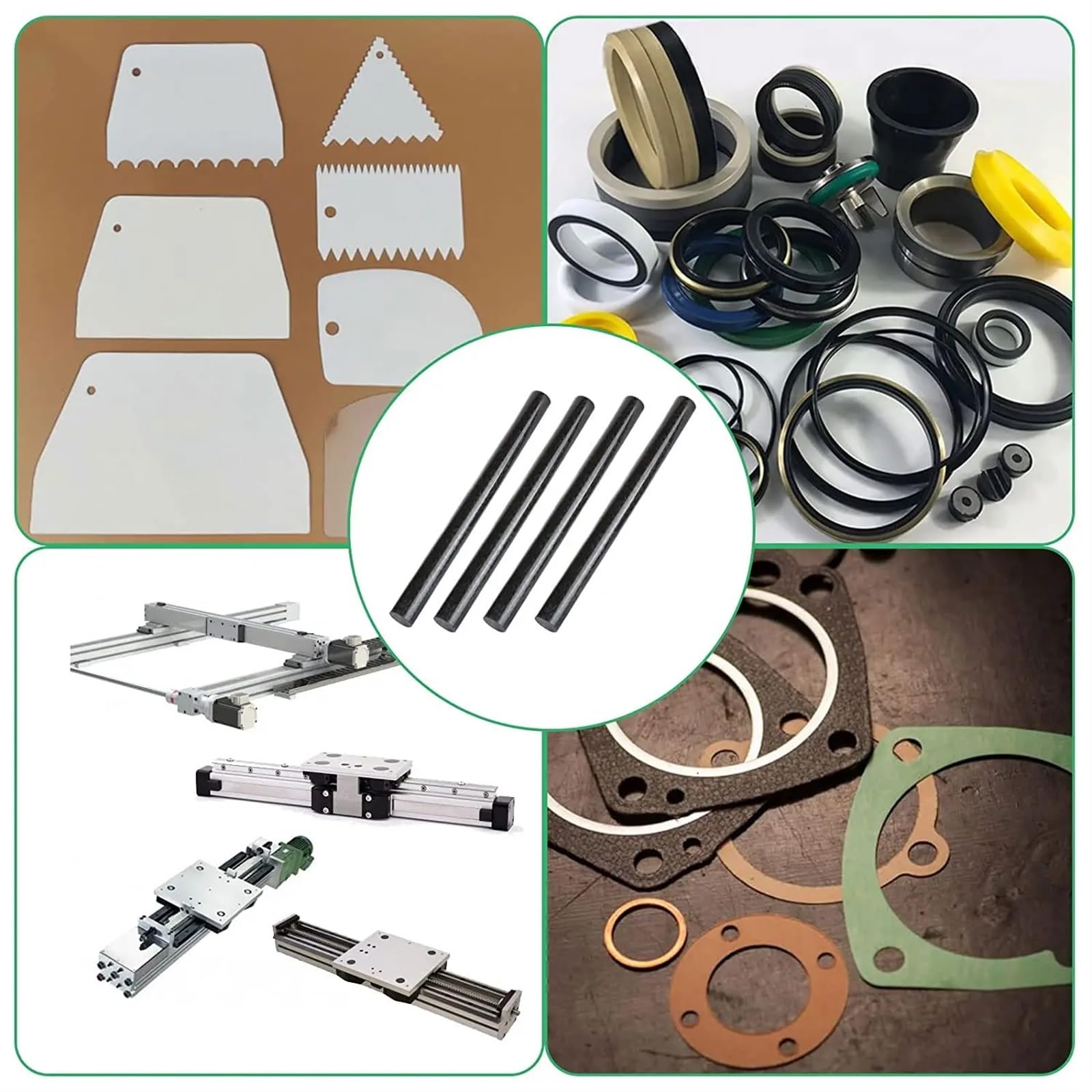 Nylonstab, 5 Stück, Durchmesser 10/12/20/30 mm, schwarzer Polyamidstab PA6, reine Nylonstäbe, verschleißfest, Stablänge 250 mm, Kunststoffstäbe(10x250mm)